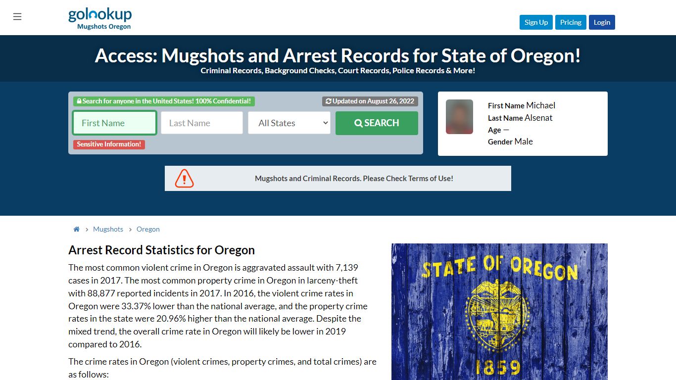 Mugshots Oregon, Oregon Mugshots, Oregon Arrest Records - GoLookUp